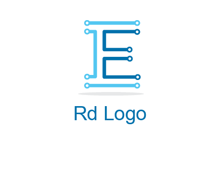 letter E with lines