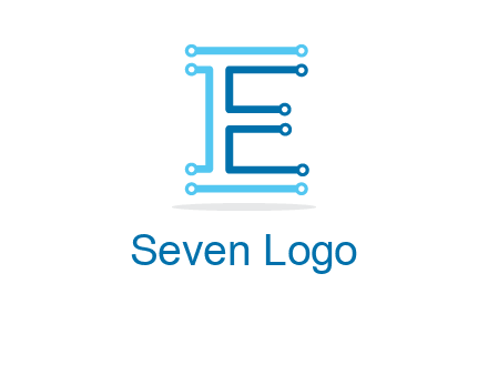 letter E with lines