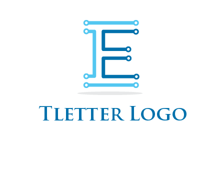 letter E with lines