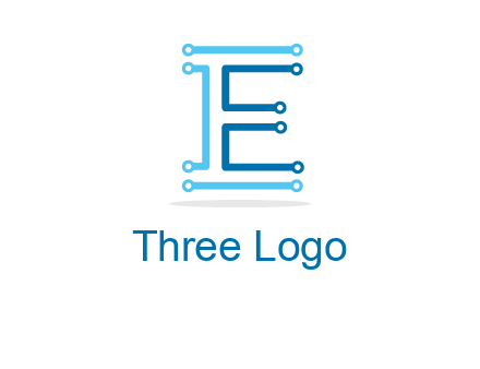 letter E with lines