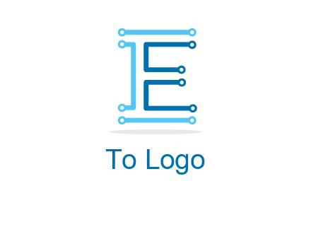 letter E with lines