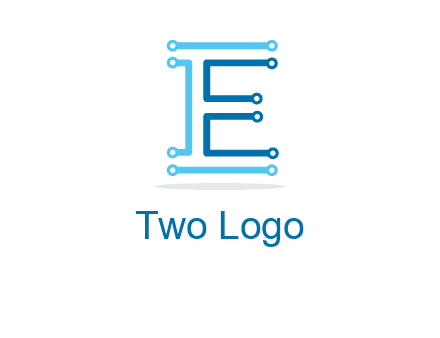 letter E with lines