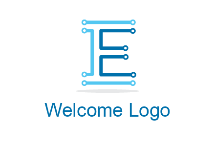 letter E with lines