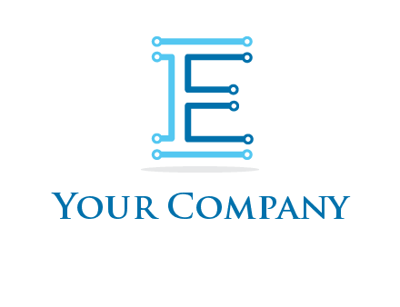 letter E with lines