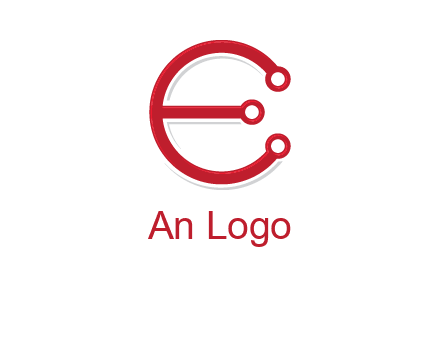 letter E in circle