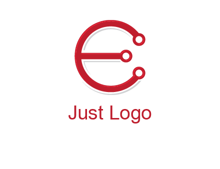 letter E in circle