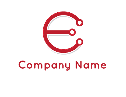 letter E in circle