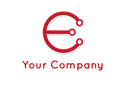 letter E in circle
