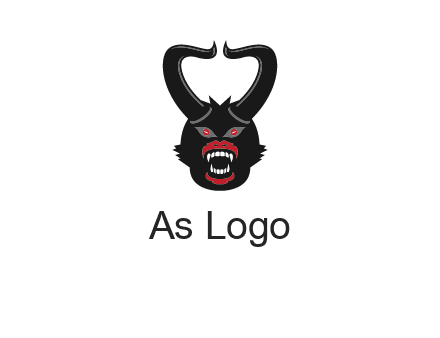 evil face with horns logo