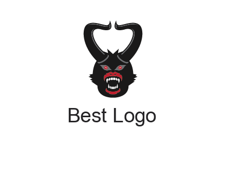 evil face with horns logo