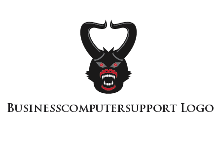 evil face with horns logo