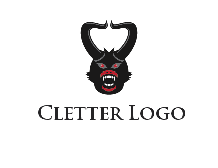 evil face with horns logo