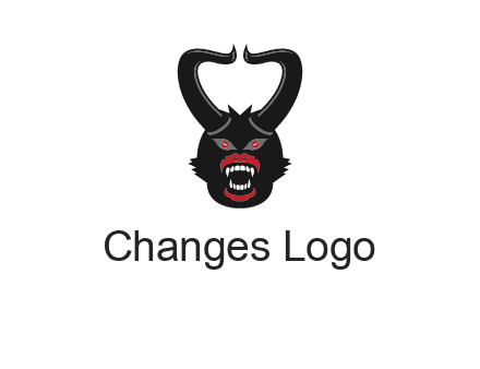 evil face with horns logo