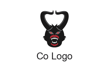 evil face with horns logo