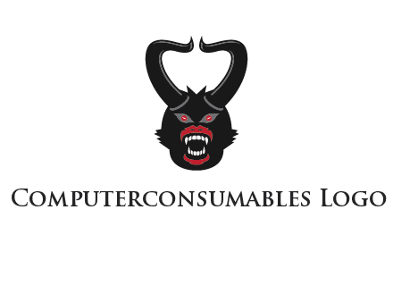 evil face with horns logo