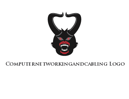 evil face with horns logo