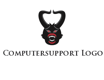 evil face with horns logo