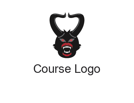evil face with horns logo