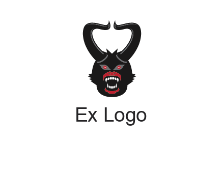 evil face with horns logo