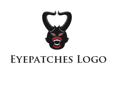 evil face with horns logo