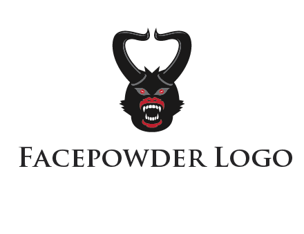 evil face with horns logo