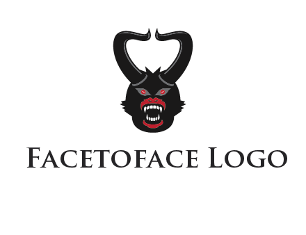 evil face with horns logo