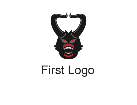 evil face with horns logo