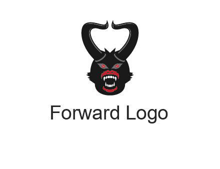 evil face with horns logo