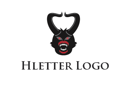 evil face with horns logo