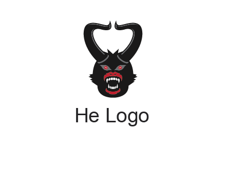 evil face with horns logo