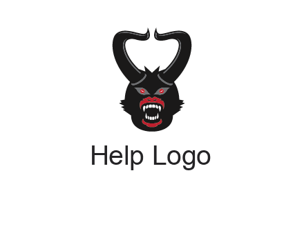 evil face with horns logo