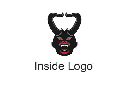 evil face with horns logo
