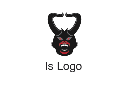 evil face with horns logo