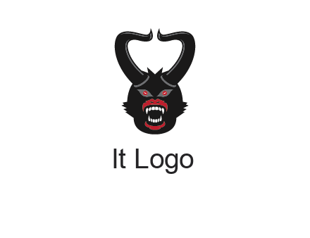 evil face with horns logo