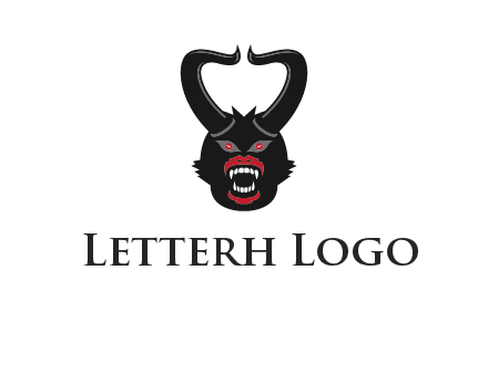 evil face with horns logo
