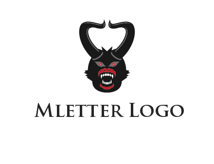 evil face with horns logo