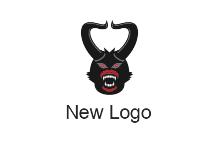 evil face with horns logo