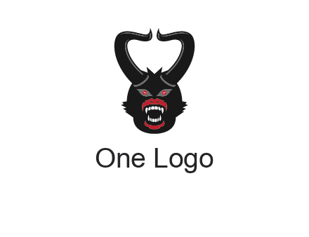 evil face with horns logo
