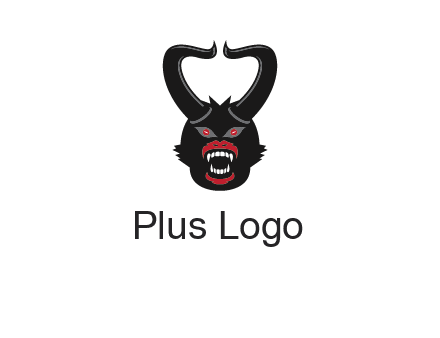 evil face with horns logo