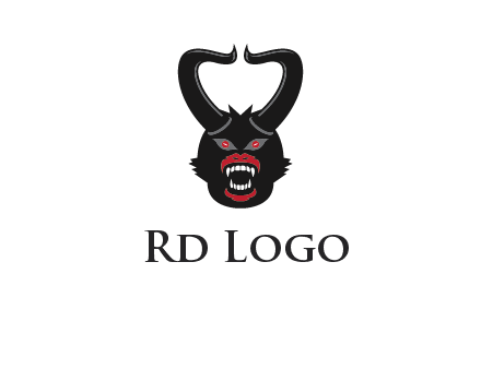 evil face with horns logo