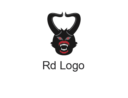 evil face with horns logo