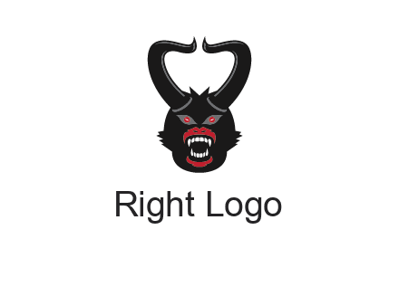 evil face with horns logo