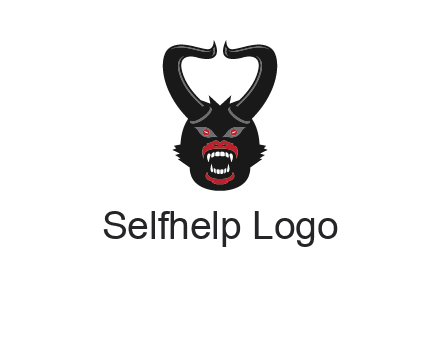 evil face with horns logo