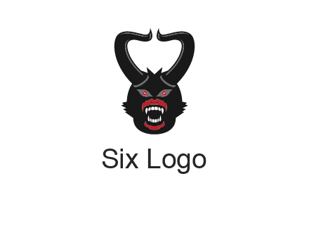 evil face with horns logo