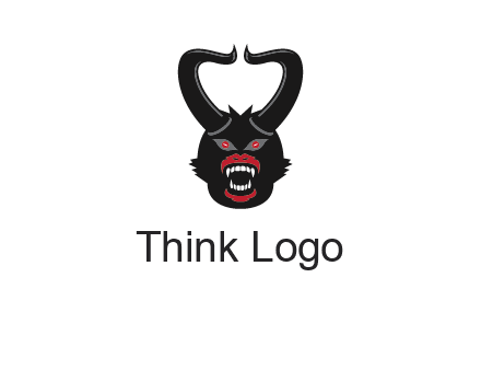 evil face with horns logo