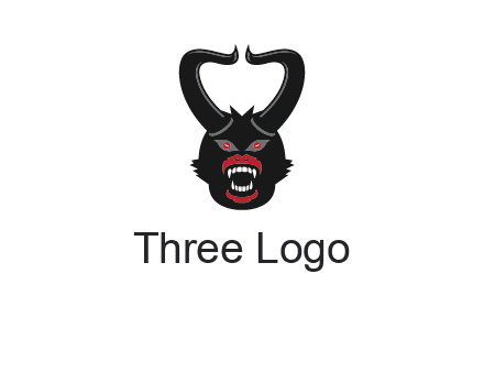 evil face with horns logo