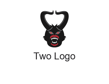 evil face with horns logo