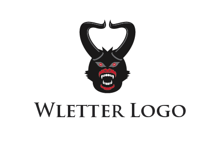 evil face with horns logo