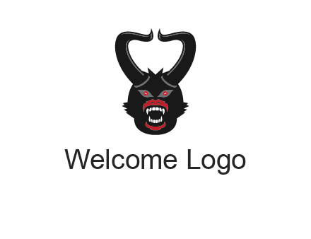 evil face with horns logo