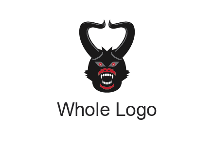 evil face with horns logo